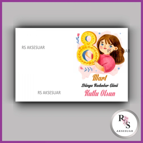 8 Mart Kadınlar Günü Hediyelik İsim Kartı - KH24