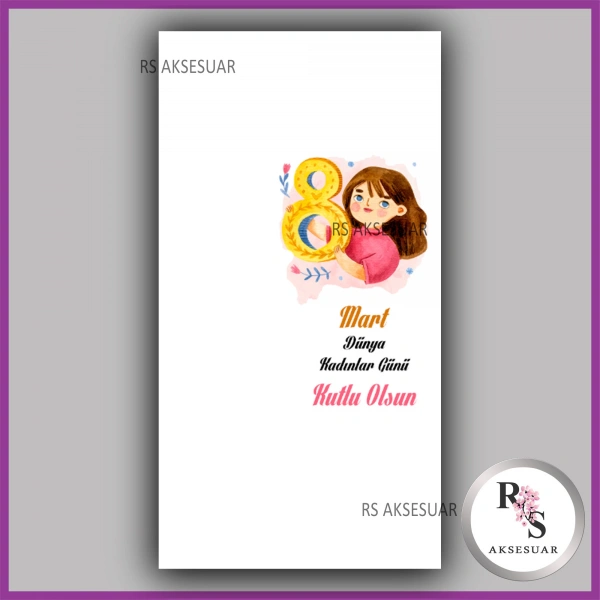 8 Mart Kadınlar Günü Hediyelik İsim Kartı - KH25