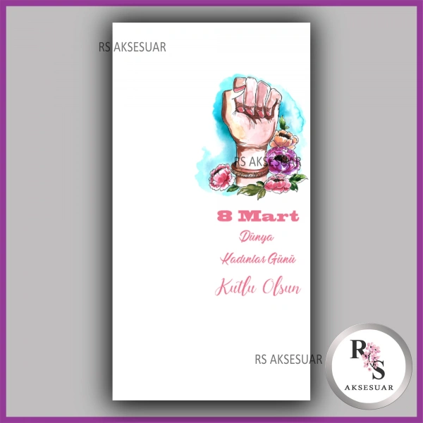 8 Mart Kadınlar Günü Hediyelik İsim Kartı - KH29