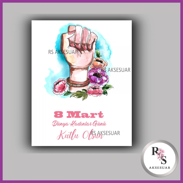 8 Mart Kadınlar Günü Hediyelik İsim Kartı - KH30