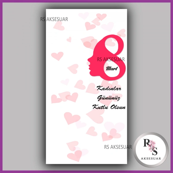 8 Mart Kadınlar Günü Hediyelik İsim Kartı - KH33