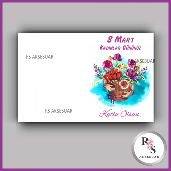 8 Mart Kadınlar Günü Hediyelik İsim Kartı - KH36