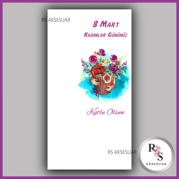 8 Mart Kadınlar Günü Hediyelik İsim Kartı - KH37