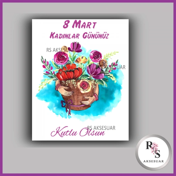 8 Mart Kadınlar Günü Hediyelik İsim Kartı - KH38