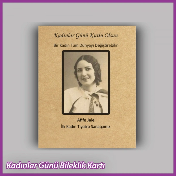 8 Mart Kadınlar Günü Hediyelik Küpe ve Bileklik Kartı - KH44