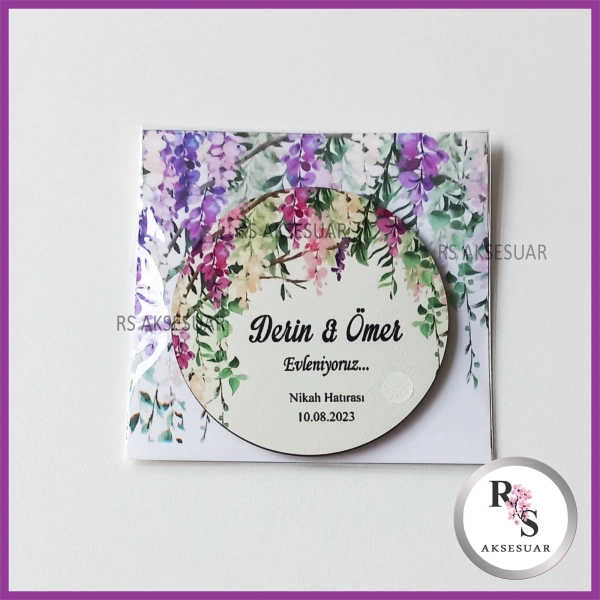 Ahşap Magnet Nikah Hediyeliği -