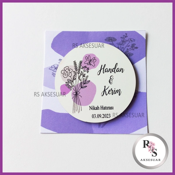 Ahşap Magnet Nikah Hediyeliği -