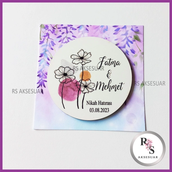 Ahşap Magnet Nikah Hediyeliği -