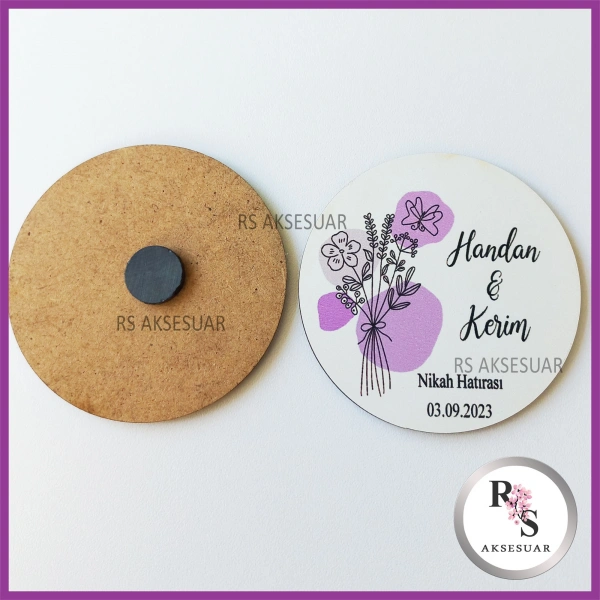 Ahşap Magnet Nikah Hediyeliği -