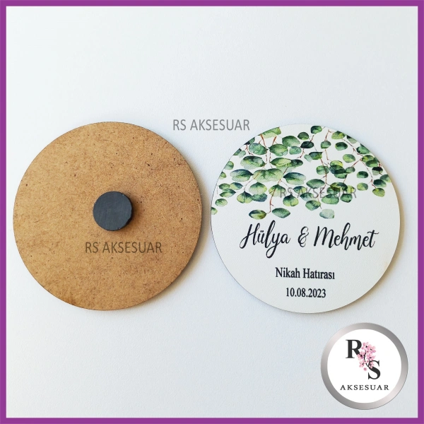 Ahşap Magnet Nikah Hediyeliği -