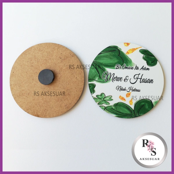 Ahşap Magnet Nikah Hediyeliği -