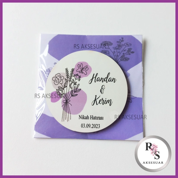Ahşap Magnet Nikah Hediyeliği -