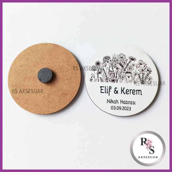Ahşap Magnet Nikah Hediyeliği -