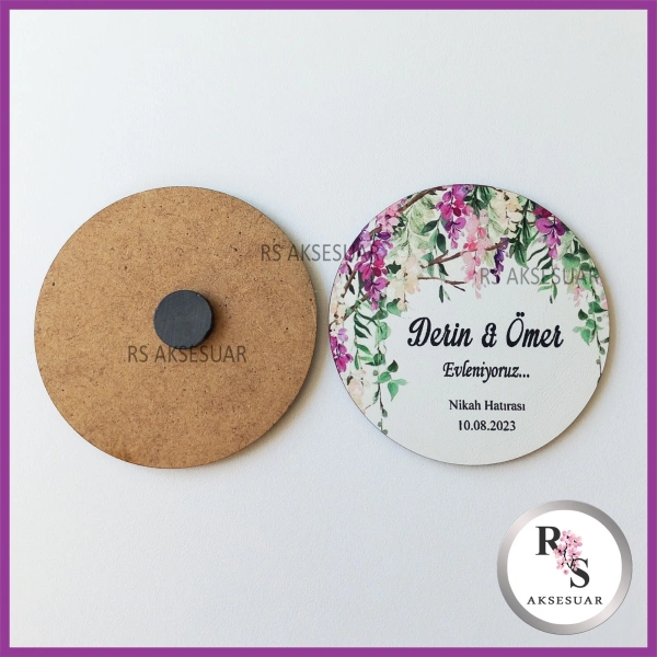 Ahşap Magnet Nikah Hediyeliği -