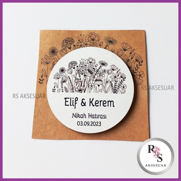 Ahşap Magnet Nikah Hediyeliği -