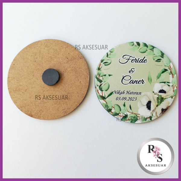 Ahşap Magnet Nikah Hediyeliği -