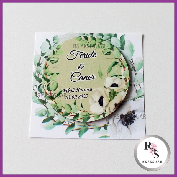 Ahşap Magnet Nikah Hediyeliği -