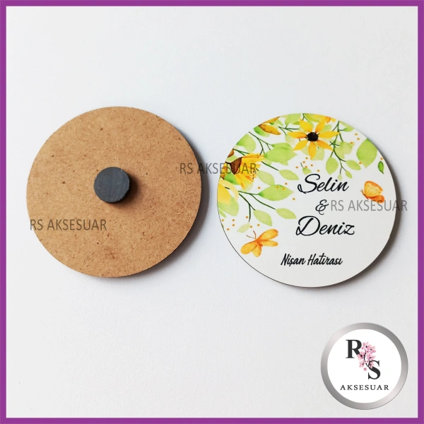 Ahşap Magnet Nikah Hediyeliği -