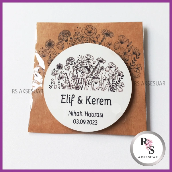Ahşap Magnet Nikah Hediyeliği -