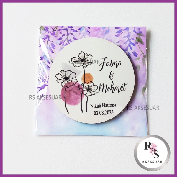 Ahşap Magnet Nikah Hediyeliği -