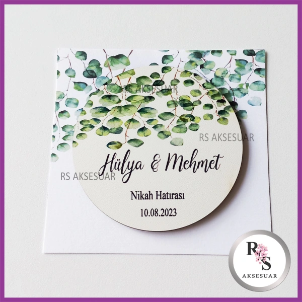 Ahşap Magnet Nikah Hediyeliği -