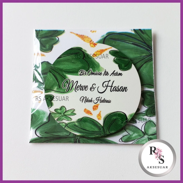 Ahşap Magnet Nikah Hediyeliği -