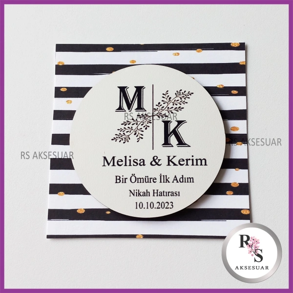 Ahşap Magnet Nikah Hediyeliği -