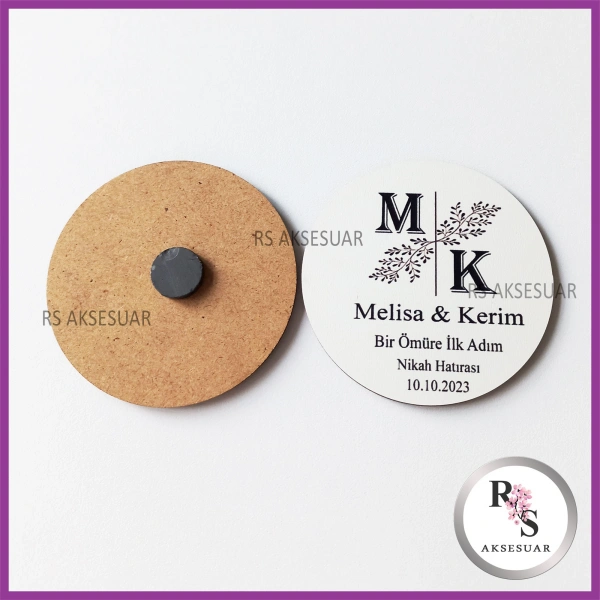 Ahşap Magnet Nikah Hediyeliği -