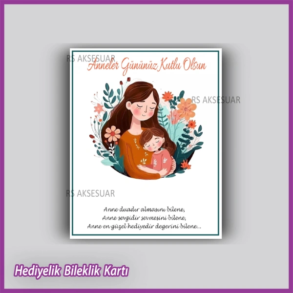 Anneler Günü Hediyelik Bileklik Kartı
