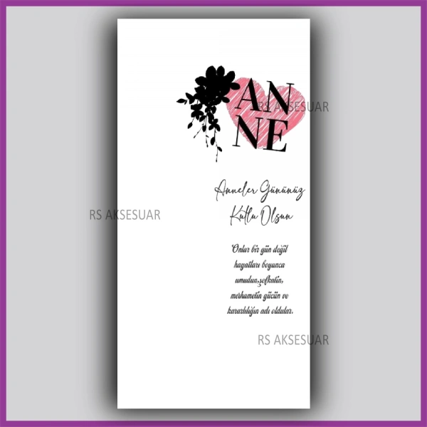 Anneler Günü Hediyelik Makrome Anahtarlık Kartı