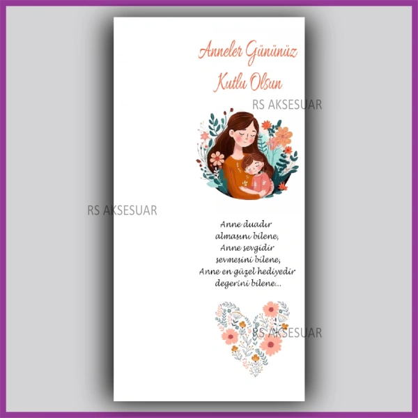 Anneler Günü Hediyelik Makrome Anahtarlık Kartı