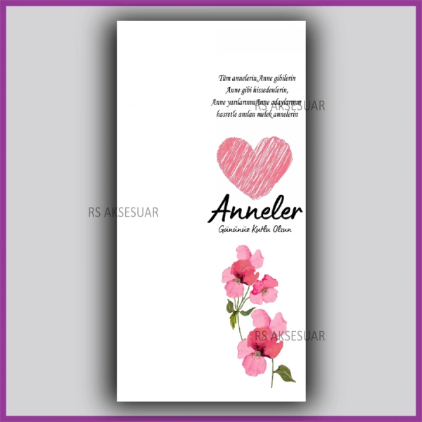 Anneler Günü Hediyelik Makrome Anahtarlık Kartı