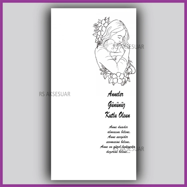 Anneler Günü Hediyelik Makrome Anahtarlık Kartı