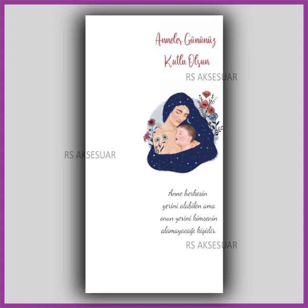 Anneler Günü Hediyelik Makrome Anahtarlık Kartı