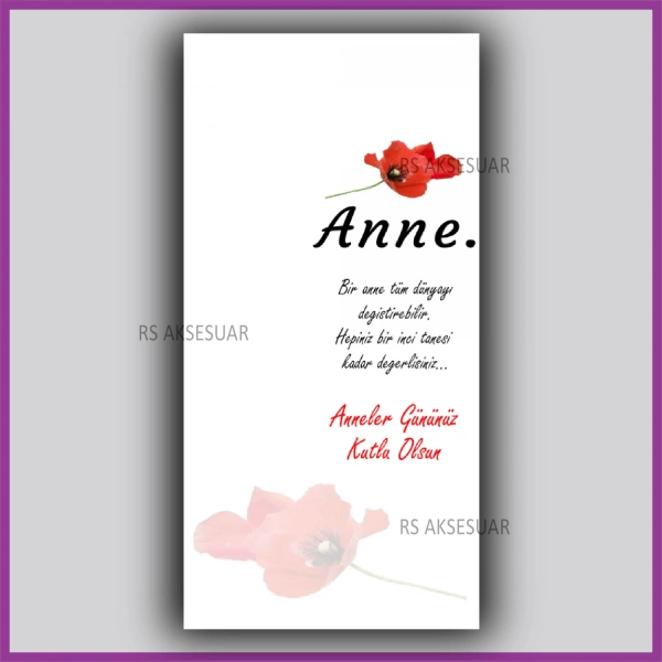 Anneler Günü Hediyelik Makrome Anahtarlık Kartı