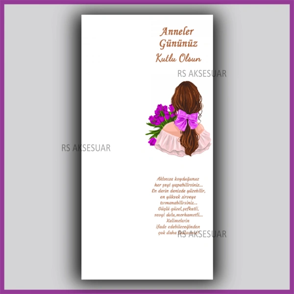 Anneler Günü Hediyelik Makrome Anahtarlık Kartı