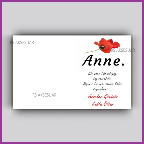 Anneler Günü Hediyelik Yıldız Anahtarlık Kartı