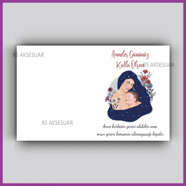 Anneler Günü Hediyelik Yıldız Anahtarlık Kartı