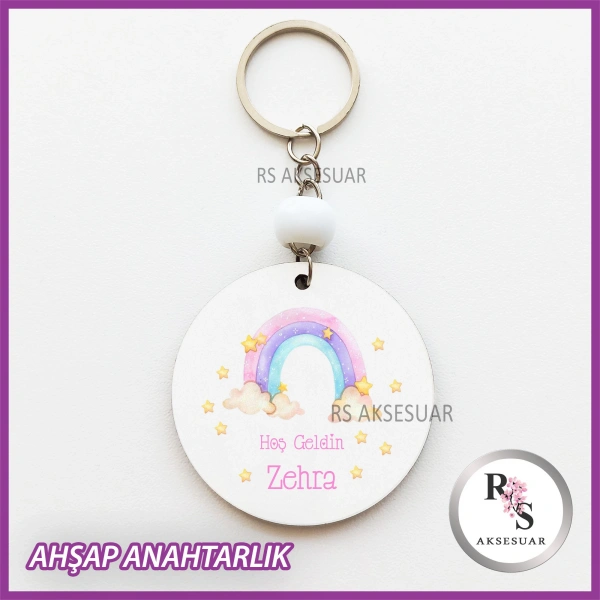 Gökkuşağı Baskılı Anahtarlık -uv82