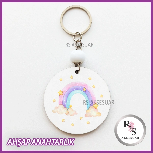 Gökkuşağı Baskılı Anahtarlık -uv82