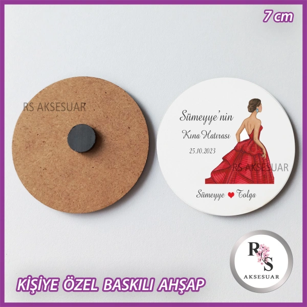Baskılı Ahşap Nikah-Kına Hediyelik -uv42