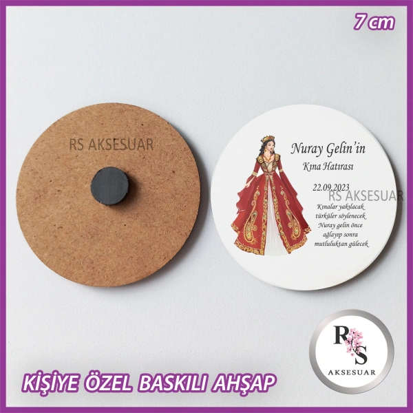 Baskılı Ahşap Nikah-Kına Hediyelik -uv44