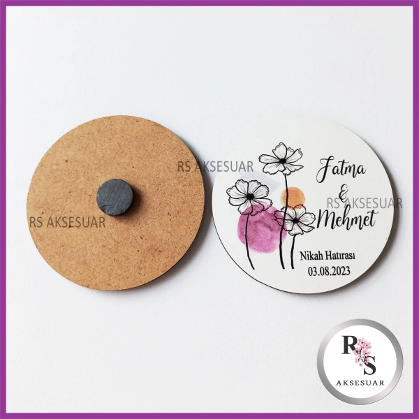 Baskılı Ahşap Nikah-Kına Hediyelik -uv50