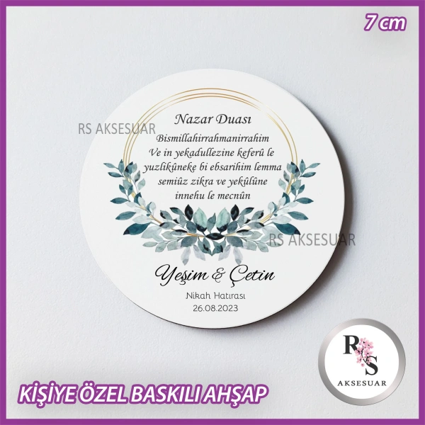 Nazar Duası Baskılı Magnet Nikah Hediyelik -uv102