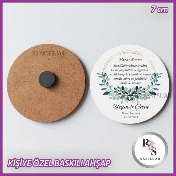 Nazar Duası Baskılı Magnet Nikah Hediyelik -uv102