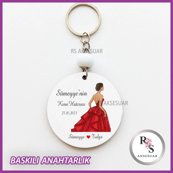 Baskılı Nikah - Kına Hediyelik Anahtarlık -uv106