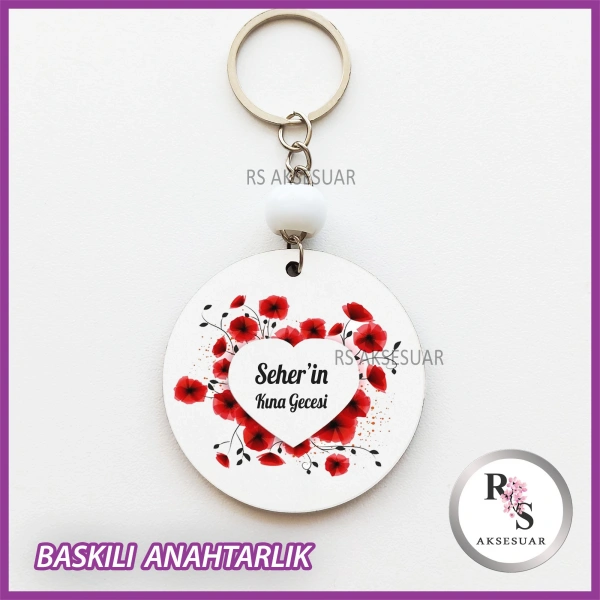 Baskılı Nikah - Kına Hediyelik Anahtarlık -uv105