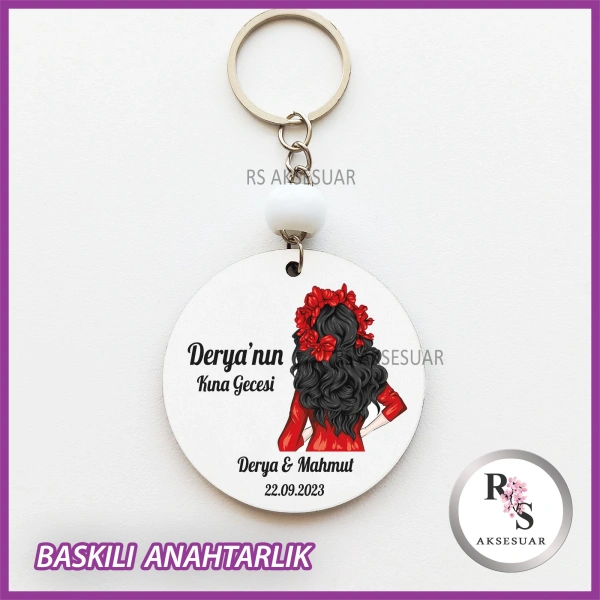 Baskılı Nikah - Kına Hediyelik Anahtarlık -uv108