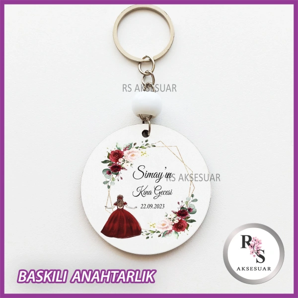 Baskılı Nikah - Kına Hediyelik Anahtarlık -uv109