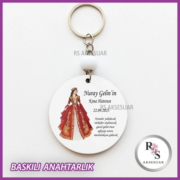 Baskılı Nikah - Kına Hediyelik Anahtarlık -uv110